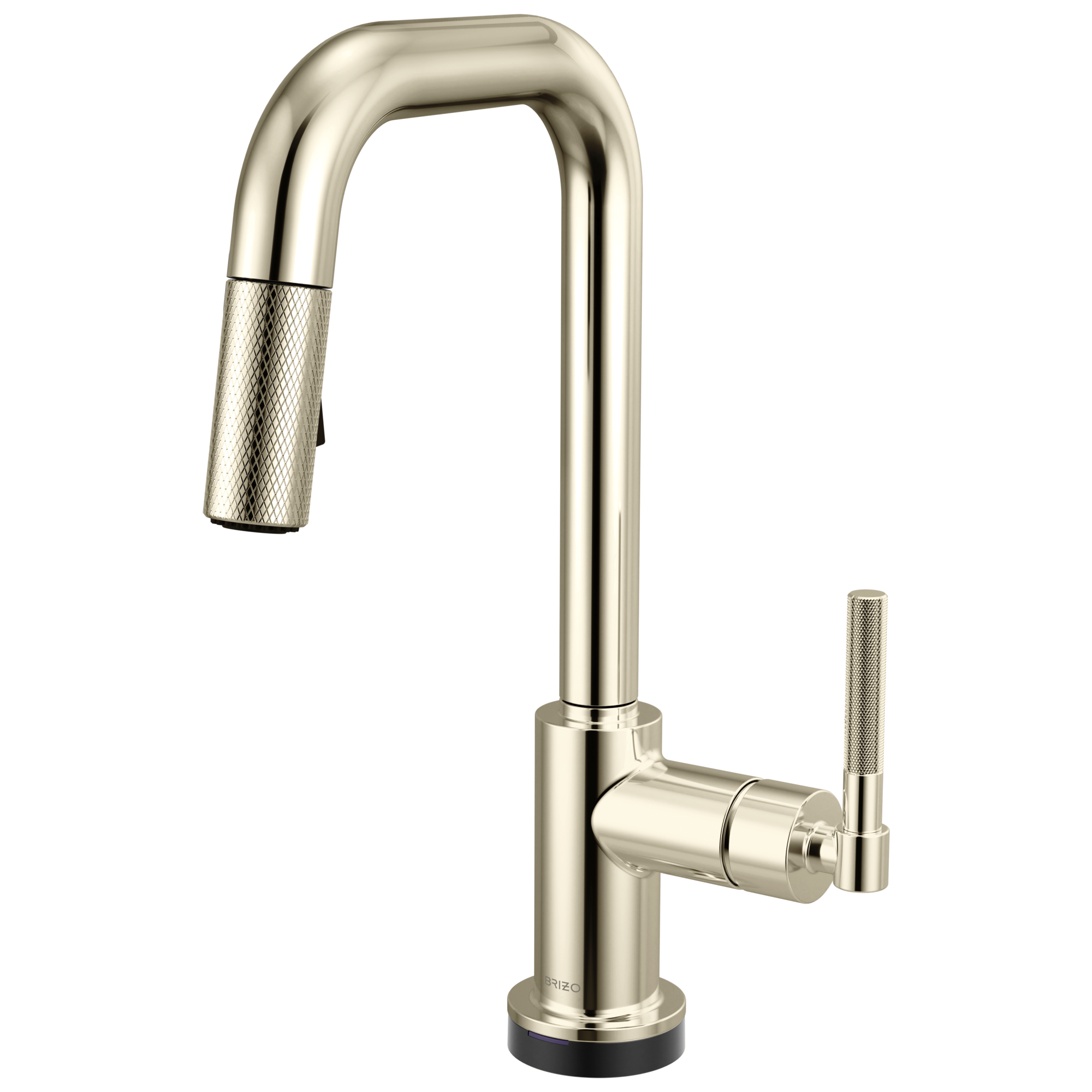 Brizo Litze Mezcladora Prep Extraíble SmartTouch® — Surtidor Cuadrado, Manija Knurled — Níquel Pulido
