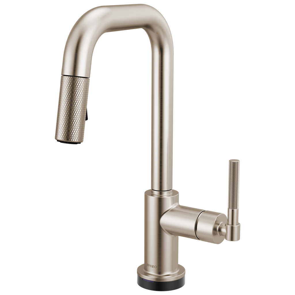 Brizo Litze Mezcladora Prep Extraíble SmartTouch® — Surtidor Cuadrado, Manija Knurled — Acero Inoxidable
