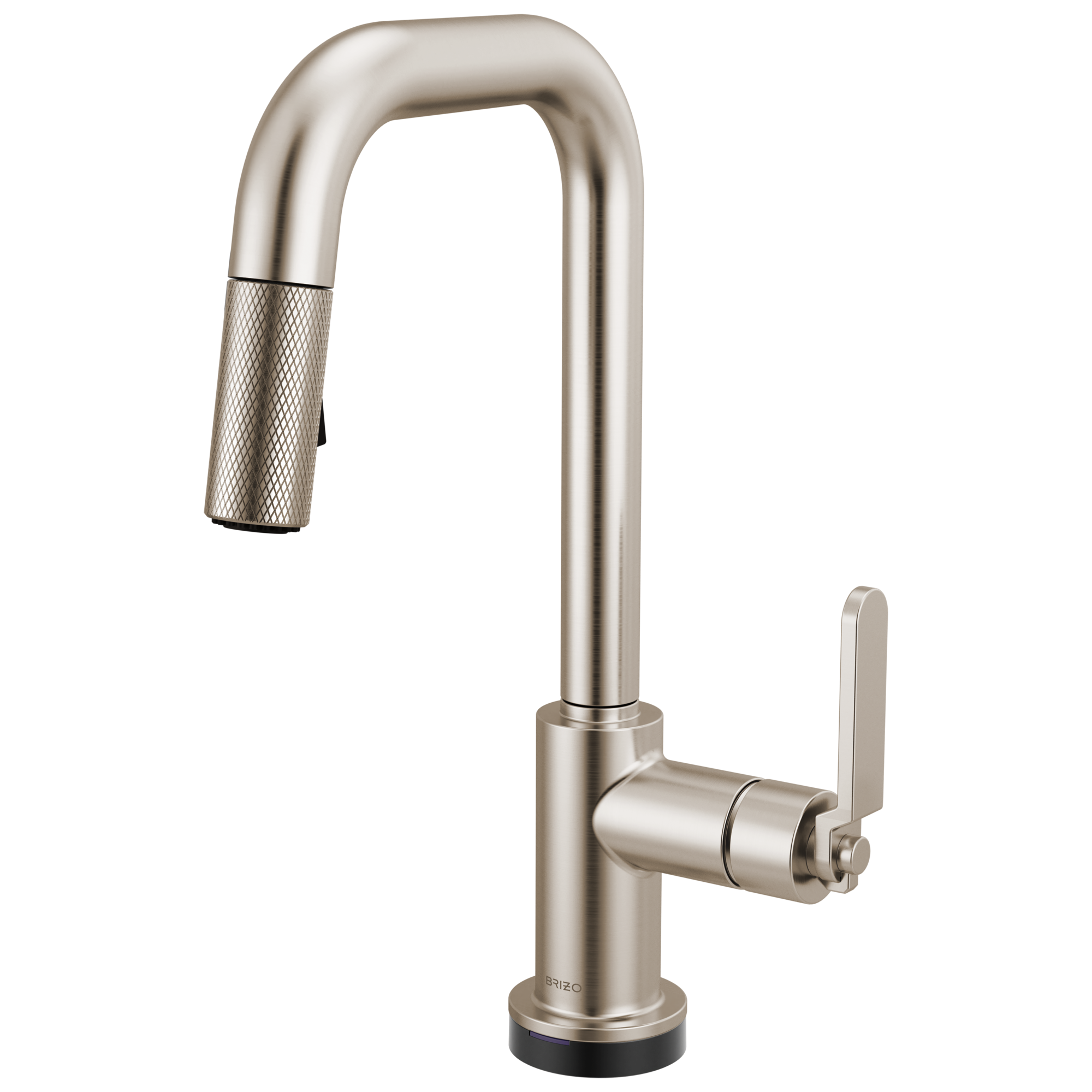 Brizo Litze Mezcladora Prep Extraíble SmartTouch® — Surtidor Cuadrado, Manija Industrial — Acero Inoxidable