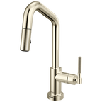 Brizo Litze Mezcladora Prep Extraíble SmartTouch® — Surtidor en Ángulo, Manija Knurled — Níquel Pulido