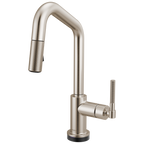 Brizo Litze Mezcladora Prep Extraíble SmartTouch® — Surtidor en Ángulo, Manija Knurled — Acero Inoxidable