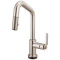 Brizo Litze Mezcladora Prep Extraíble SmartTouch® — Surtidor en Ángulo, Manija Industrial — Acero Inoxidable