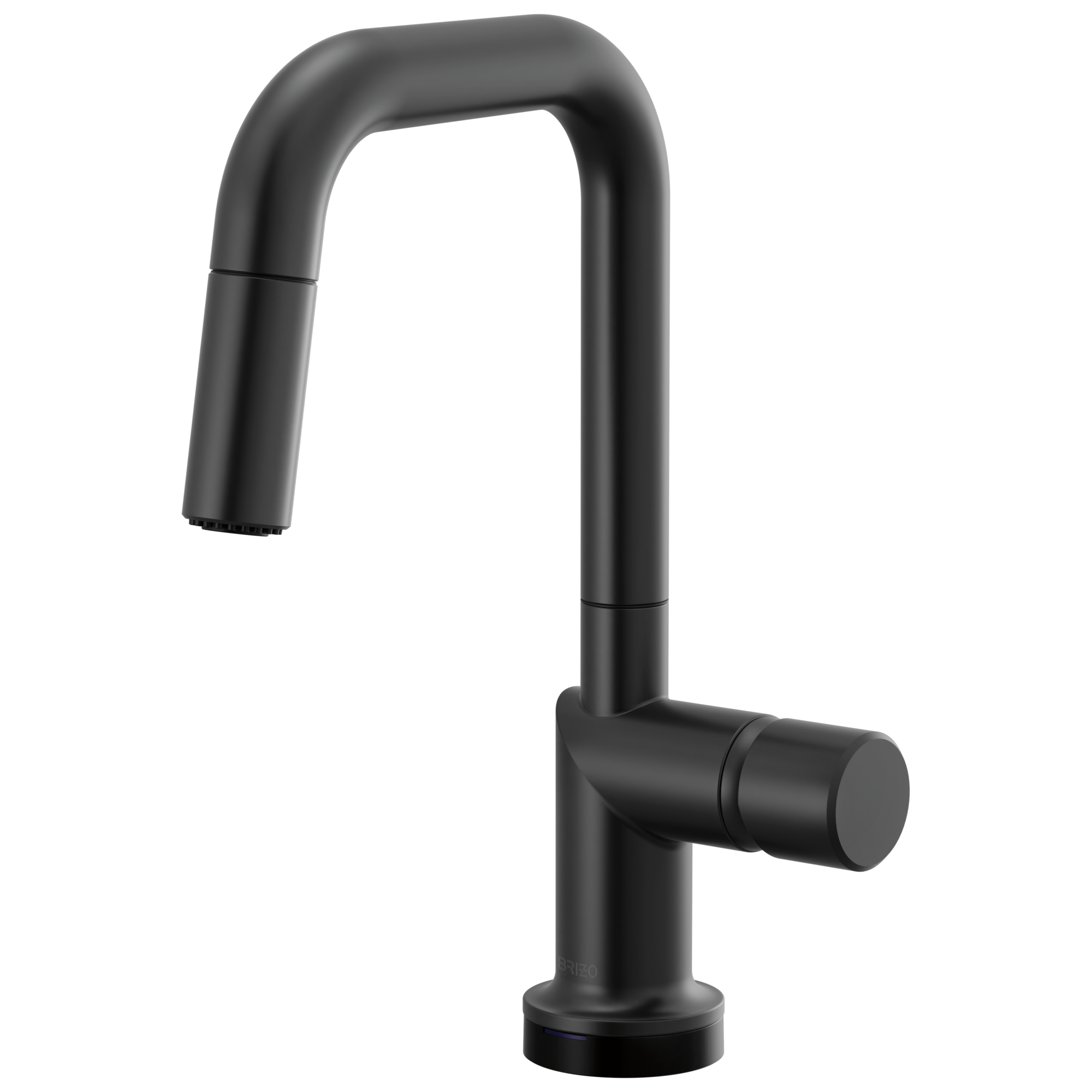 Brizo Odin Mezcladora Prep Extraíble SmartTouch® — Surtidor Cuadrado — Negro Mate — Perilla Metálica