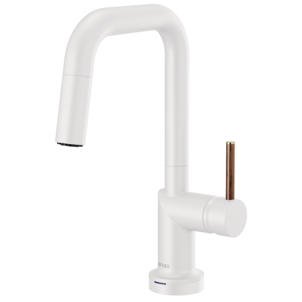 Brizo Jason Wu Mezcladora Prep Extraíble SmartTouch® — Surtidor Cuadrado — Manija de Madera