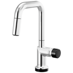 Brizo Odin Mezcladora Prep Extraíble SmartTouch® — Surtidor Cuadrado — Cromo — Perilla con Cristal Negro