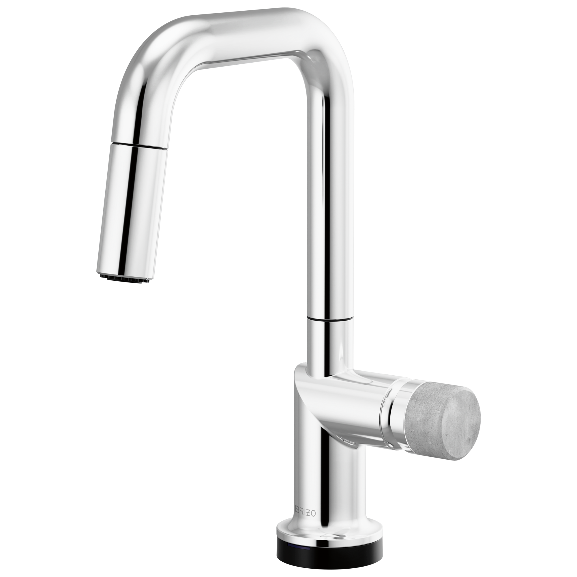 Brizo Odin Mezcladora Prep Extraíble SmartTouch® — Surtidor Cuadrado — Cromo — Perilla de Concreto