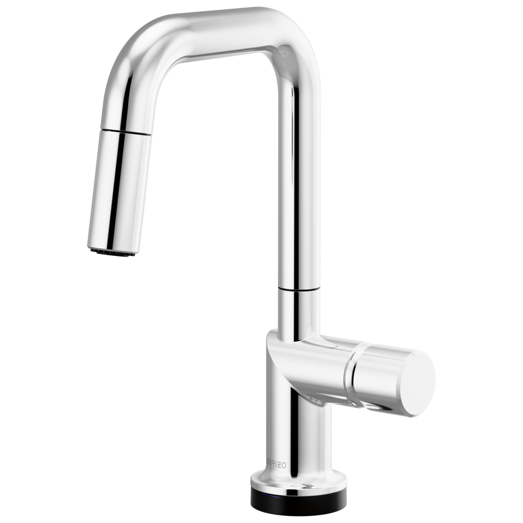 Brizo Odin Mezcladora Prep Extraíble SmartTouch® — Surtidor Cuadrado — Cromo — Perilla Metálica