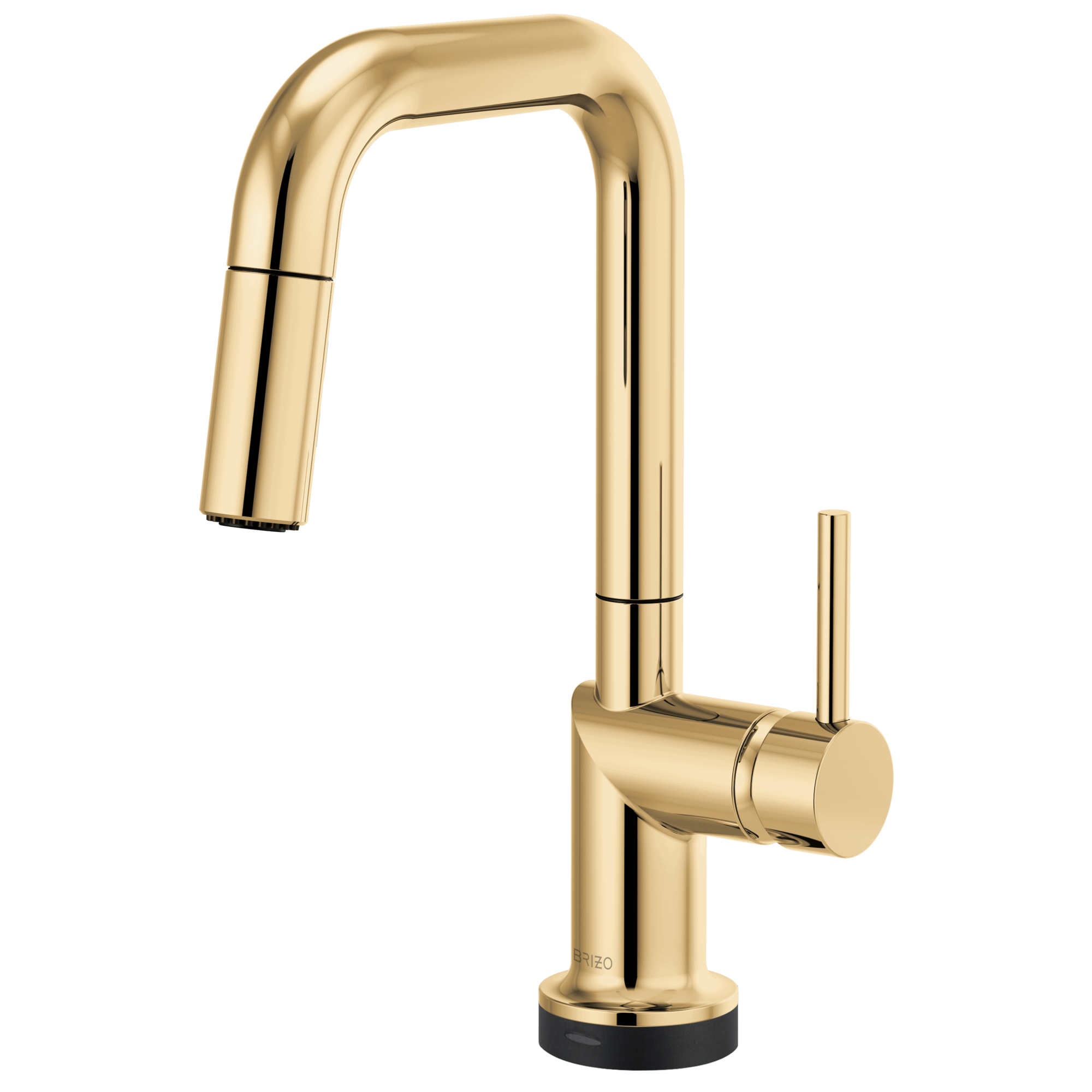 Brizo Odin Mezcladora Prep Extraíble SmartTouch® — Surtidor Cuadrado — Oro Pulido — Manija Metálica