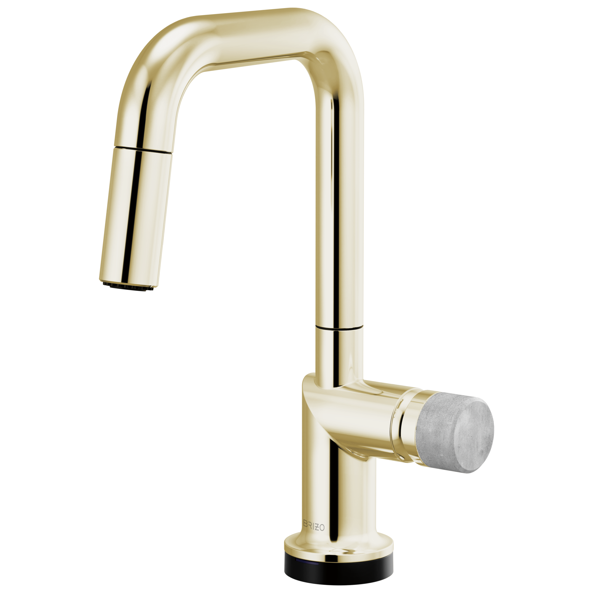 Brizo Odin Mezcladora Prep Extraíble SmartTouch® — Surtidor Cuadrado — Níquel Pulido — Perilla de Concreto