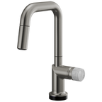 Brizo Odin Mezcladora Prep Extraíble SmartTouch® — Surtidor Cuadrado — Acero Luxe — Perilla de Concreto