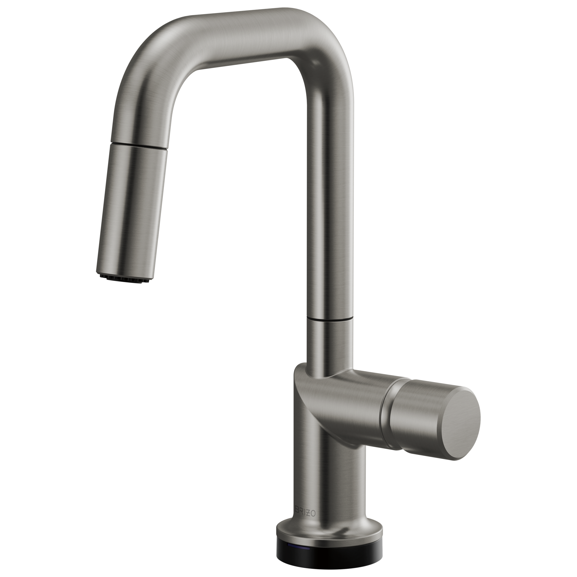 Brizo Odin Mezcladora Prep Extraíble SmartTouch® — Surtidor Cuadrado — Acero Luxe — Perilla Metálica