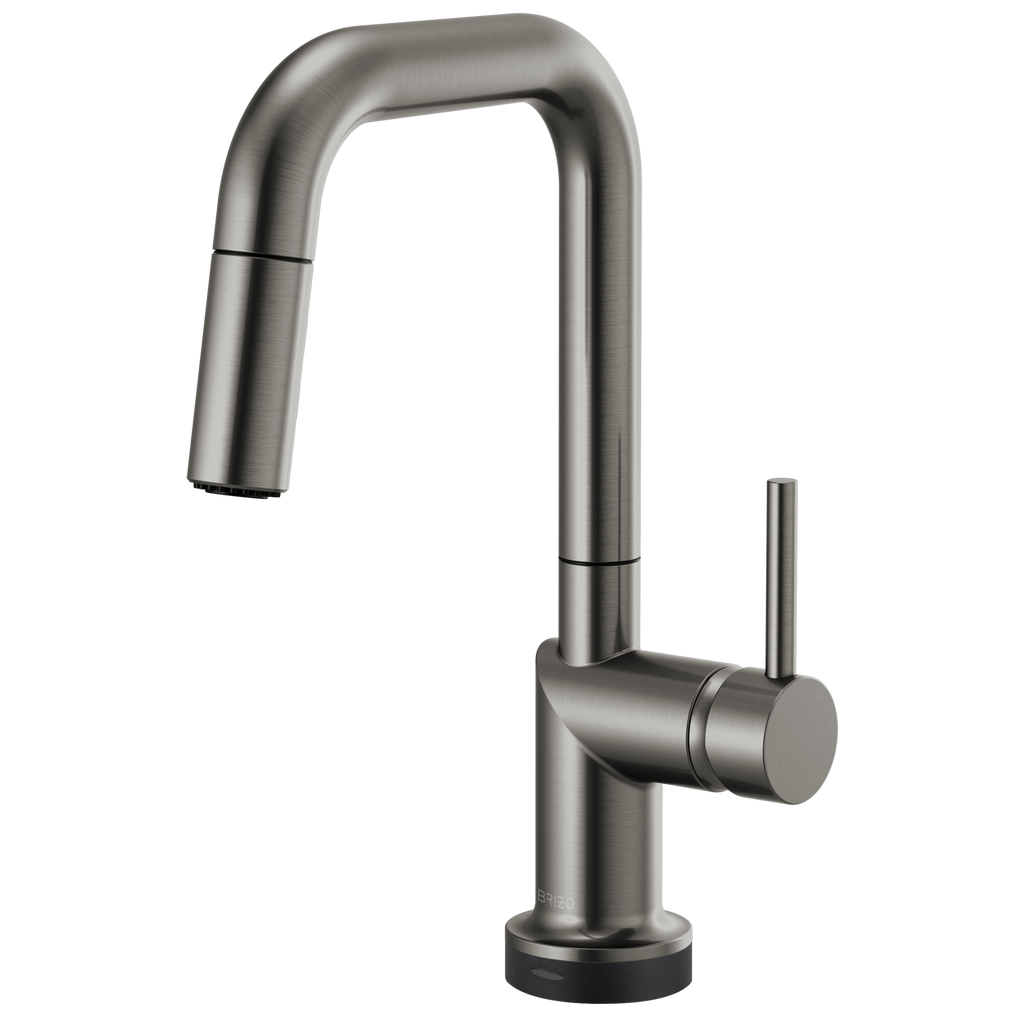 Brizo Odin Mezcladora Prep Extraíble SmartTouch® — Surtidor Cuadrado — Acero Luxe — Manija Metálica