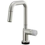 Brizo Odin Mezcladora Prep Extraíble SmartTouch® — Surtidor Cuadrado — Acero Inoxidable — Perilla de Concreto