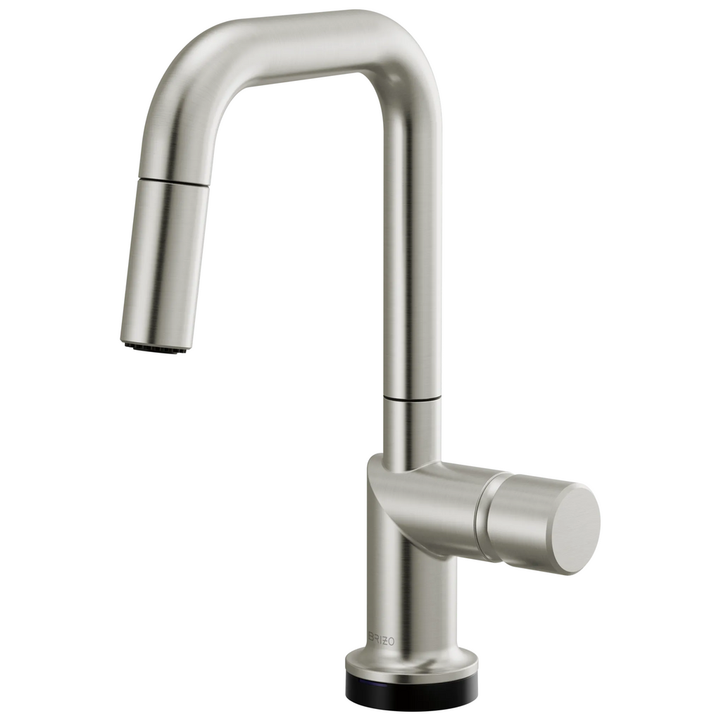 Brizo Odin Mezcladora Prep Extraíble SmartTouch® — Surtidor Cuadrado — Acero Inoxidable — Perilla Metálica