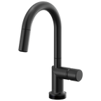 Brizo Odin Mezcladora Prep Extraíble SmartTouch® — Surtidor en Arco — Negro Mate — Perilla Metálica