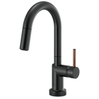 Brizo Odin Mezcladora Prep Extraíble SmartTouch® — Surtidor en Arco — Negro Mate — Manija de Madera