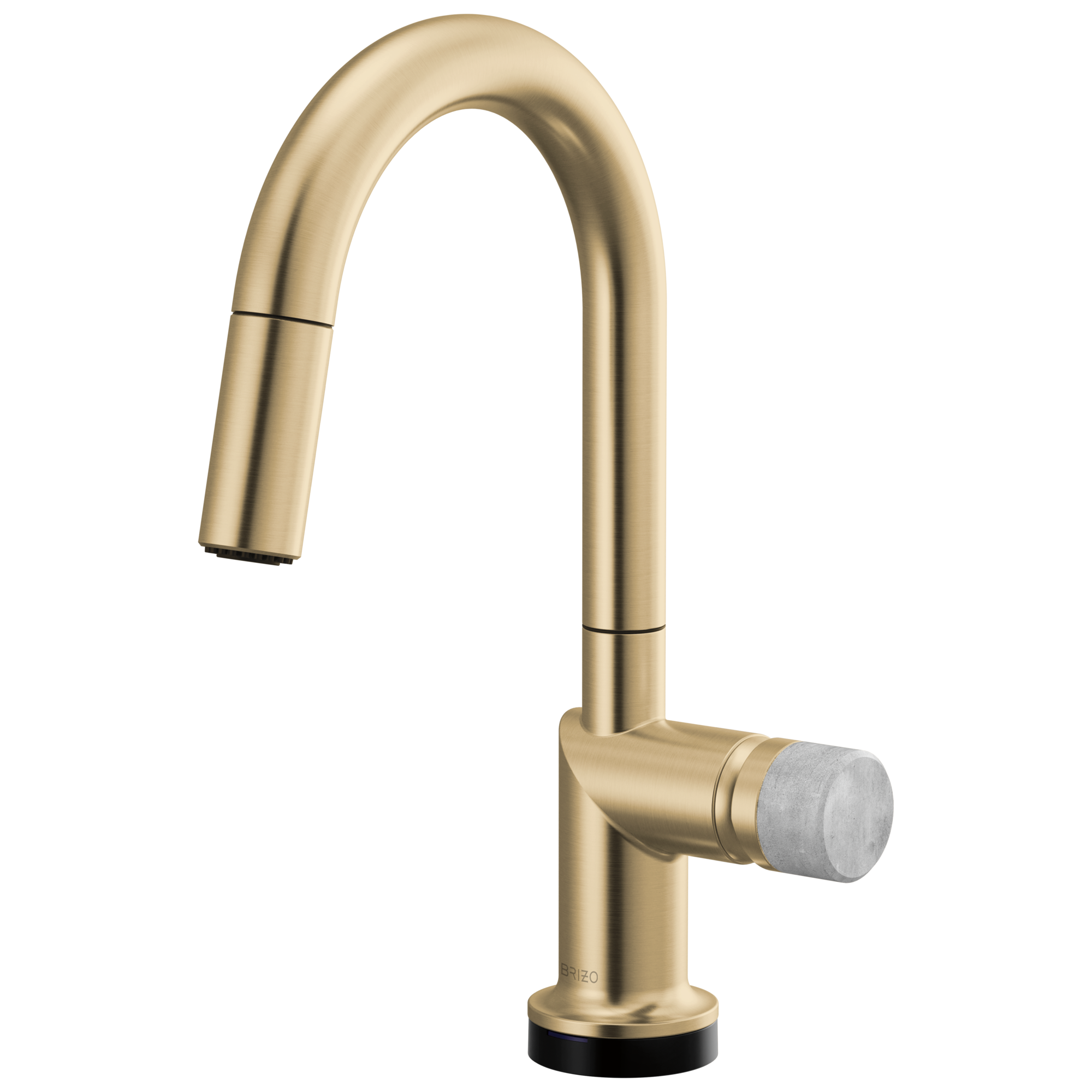 Brizo Odin Mezcladora Prep Extraíble SmartTouch® — Surtidor en Arco — Oro Luxe — Perilla de Concreto