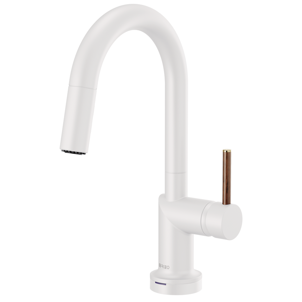 Brizo Jason Wu Mezcladora Prep Extraíble SmartTouch® — Surtidor en Arco — Manija de Madera