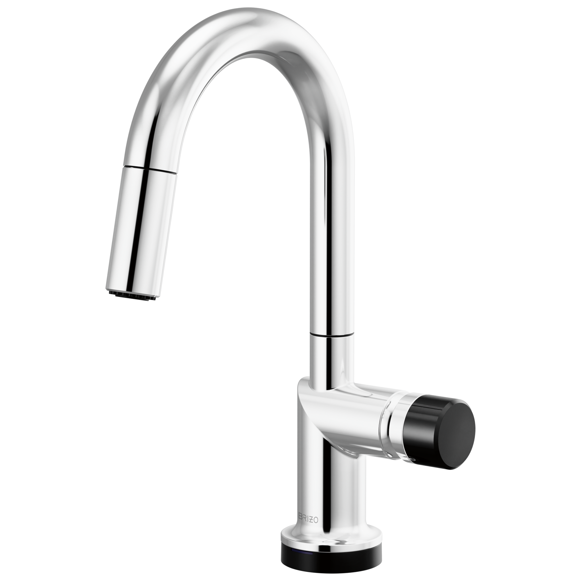 Brizo Odin Mezcladora Prep Extraíble SmartTouch® — Surtidor en Arco — Cromo — Perilla con Cristal Negro