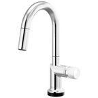 Brizo Odin Mezcladora Prep Extraíble SmartTouch® — Surtidor en Arco — Cromo — Perilla de Mármol Blanco