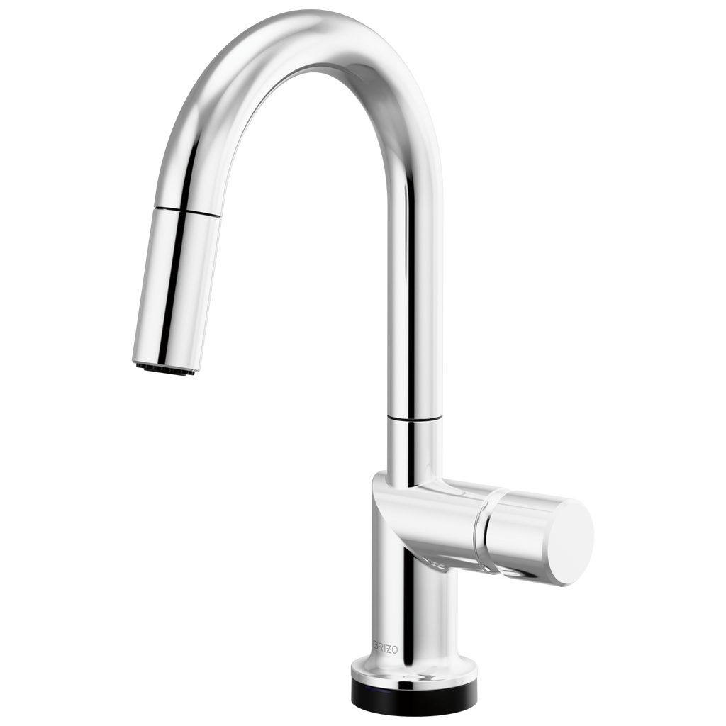 Brizo Odin Mezcladora Prep Extraíble SmartTouch® — Surtidor en Arco — Cromo — Perilla Metálica