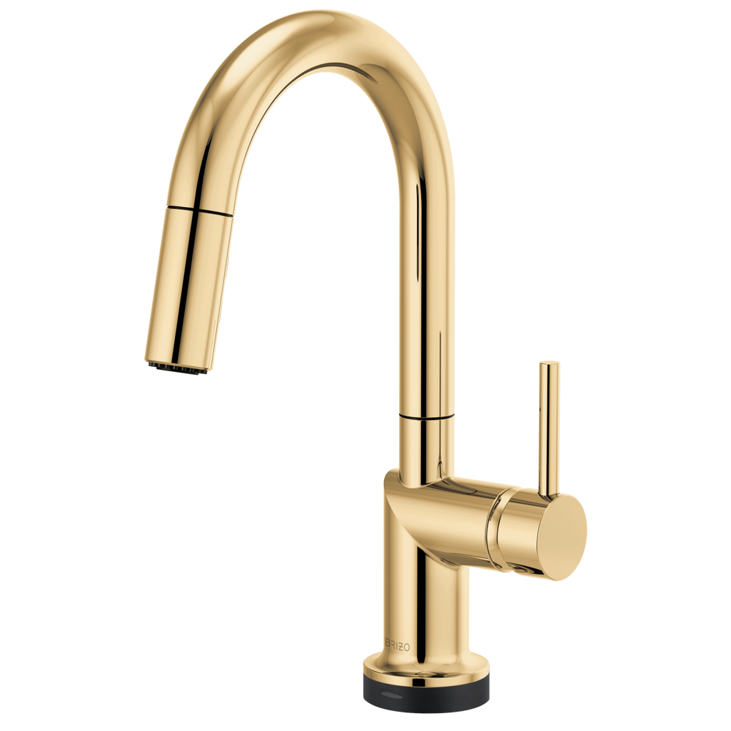 Brizo Odin Mezcladora Prep Extraíble SmartTouch® — Surtidor en Arco — Oro Pulido — Manija Metálica