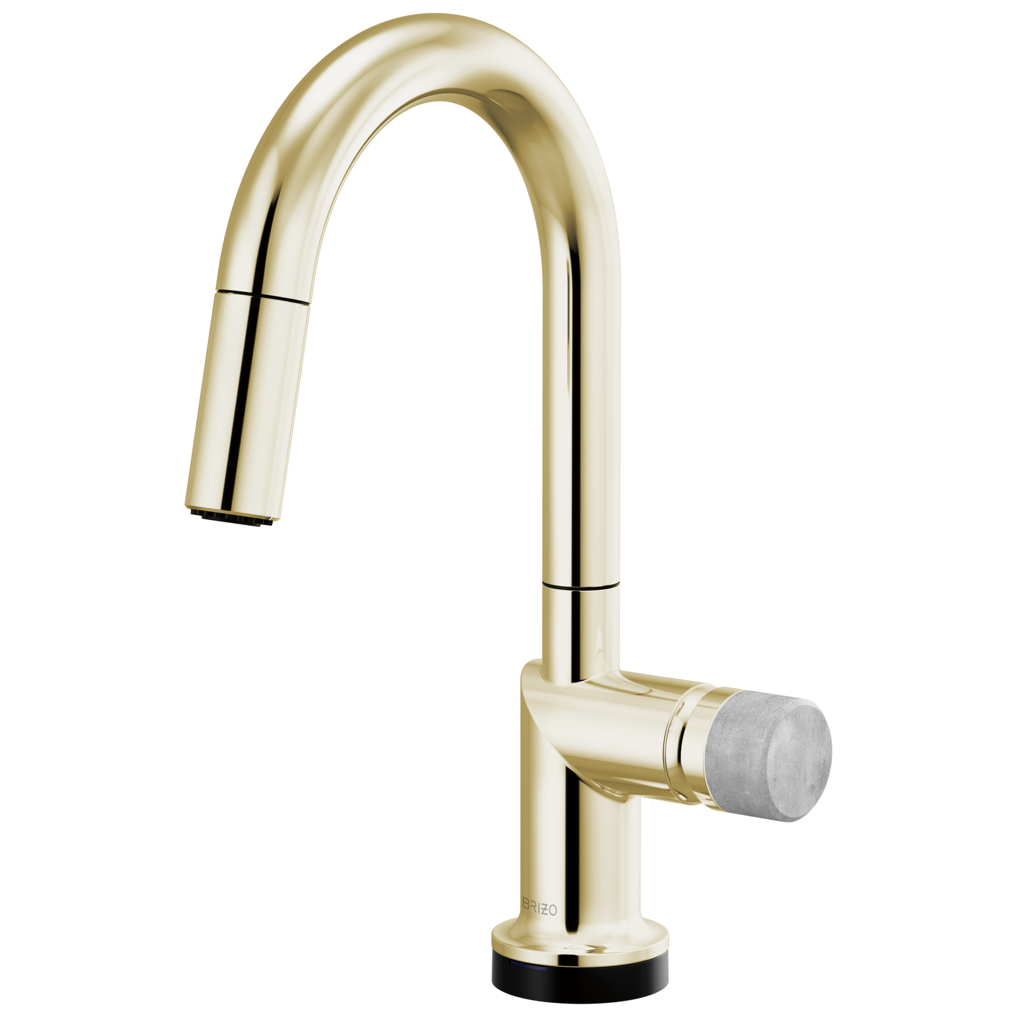 Brizo Odin Mezcladora Prep Extraíble SmartTouch® — Surtidor en Arco — Níquel Pulido — Perilla de Concreto