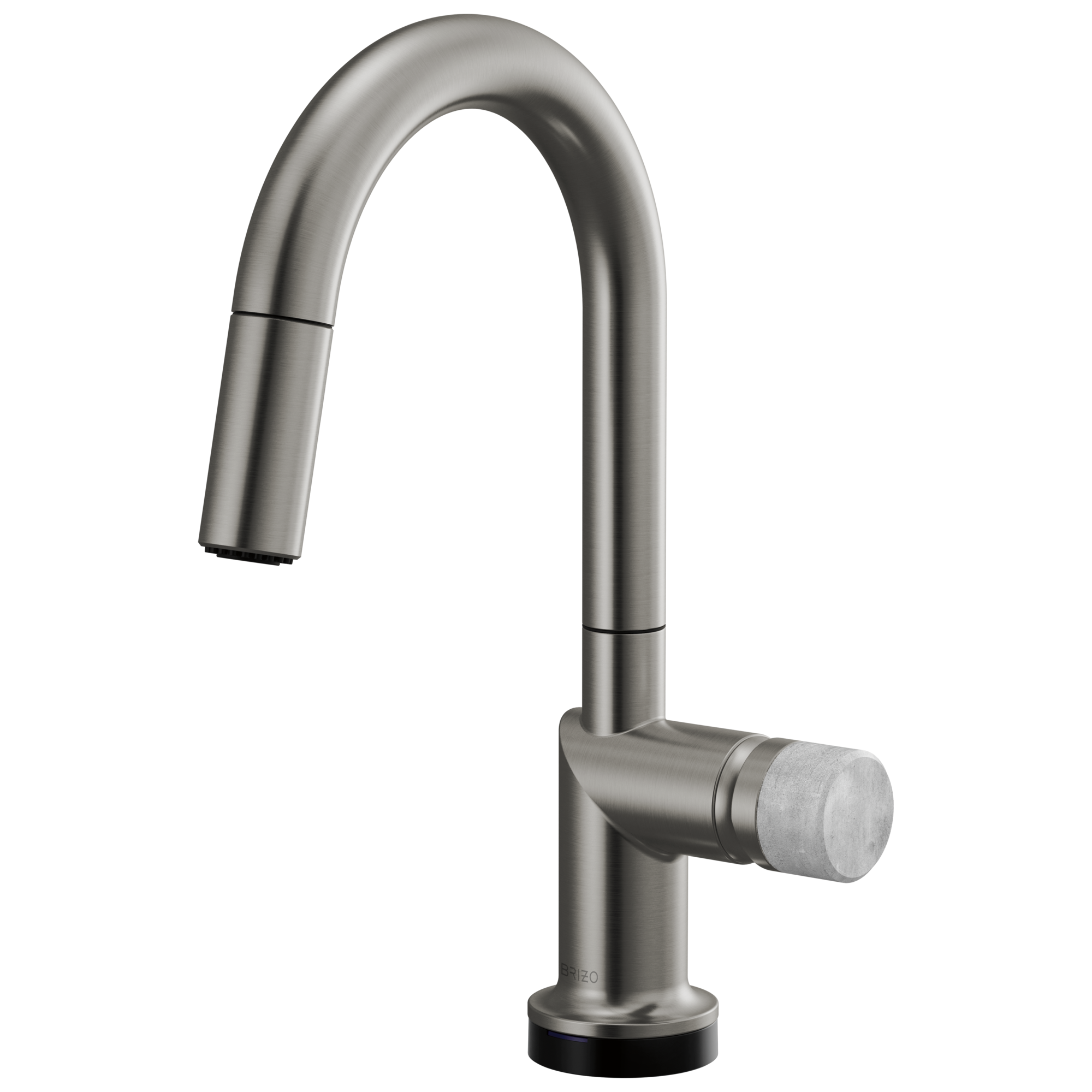 Brizo Odin Mezcladora Prep Extraíble SmartTouch® — Surtidor en Arco — Acero Luxe — Perilla de Concreto