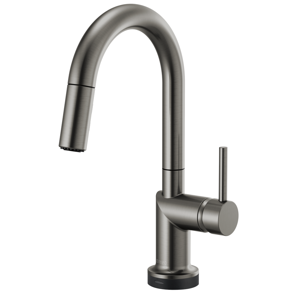 Brizo Odin Mezcladora Prep Extraíble SmartTouch® — Surtidor en Arco — Acero Luxe — Manija Metálica