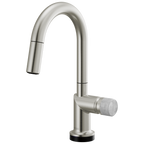 Brizo Odin Mezcladora Prep Extraíble SmartTouch® — Surtidor en Arco — Acero Inoxidable — Perilla de Concreto