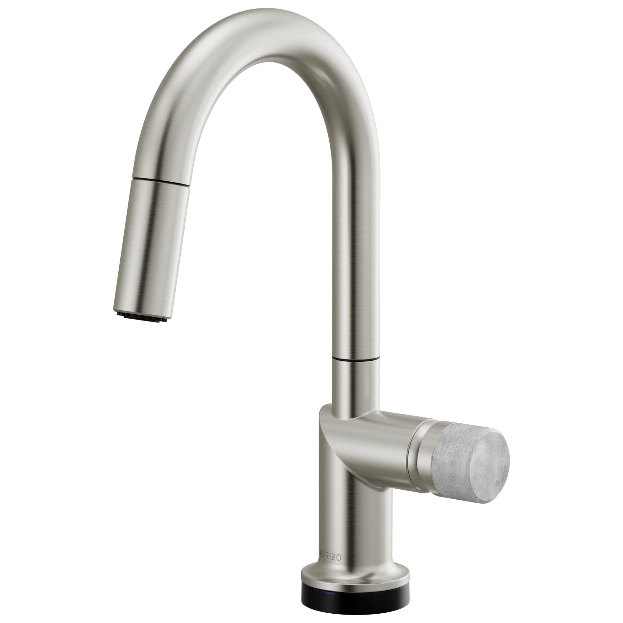 Brizo Odin Mezcladora Prep Extraíble SmartTouch® — Surtidor en Arco — Acero Inoxidable — Perilla de Concreto