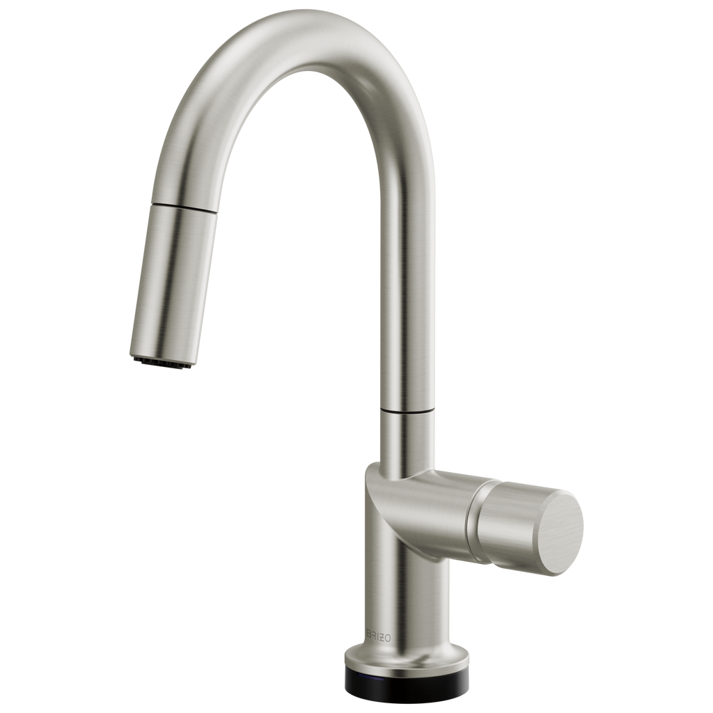 Brizo Odin Mezcladora Prep Extraíble SmartTouch® — Surtidor en Arco — Acero Inoxidable — Perilla Metálica