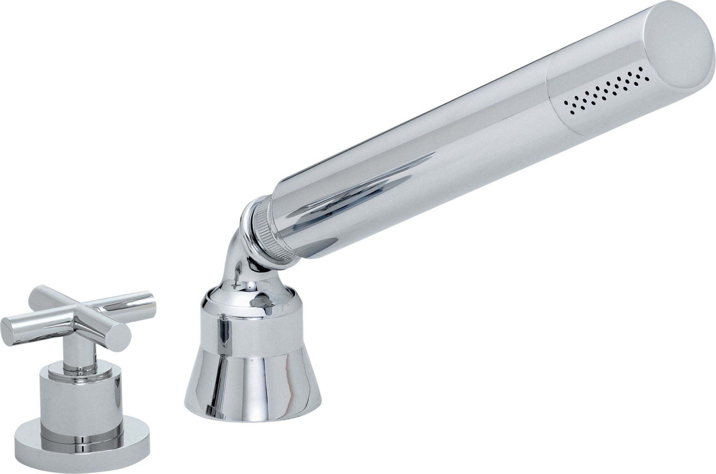 California Faucets Tiburon Regadera de Mano y Desviador Completo para Tina Romana - Manija de Cruz