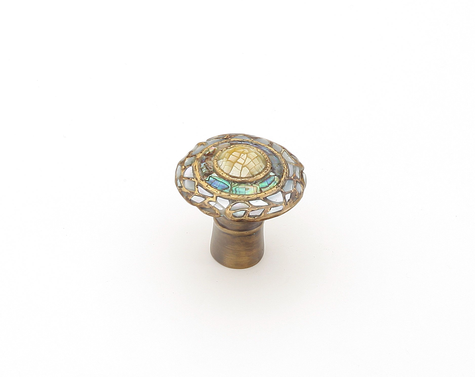 Schaub Perilla Fair Isle Imperial Shell Yellow Mother Pearl Aged Dover Finish Redonda — Estándar