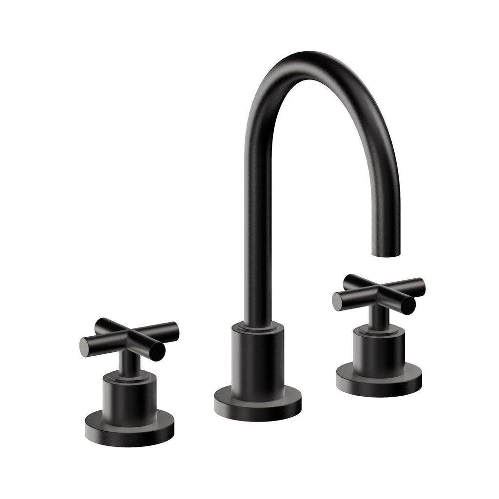 California Faucets Tiburon Grifo de Lavabo Widespread de 8" - Manija de Cruz