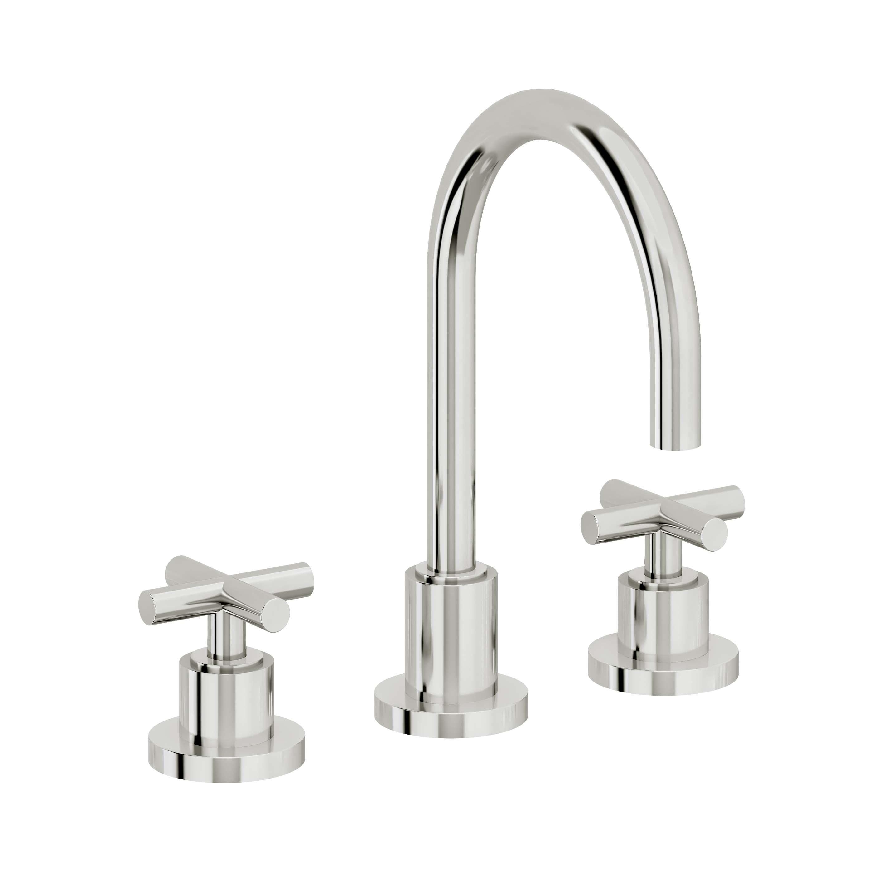 California Faucets Tiburon Grifo de Lavabo Widespread de 8" - Manija de Cruz
