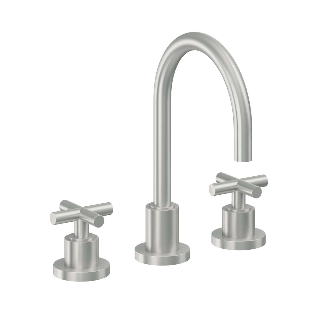 California Faucets Tiburon Grifo de Lavabo Widespread de 8" - Manija de Cruz