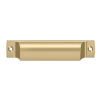 Deltana Jaladera Tipo Concha Rectangular 4" — Latón Satinado