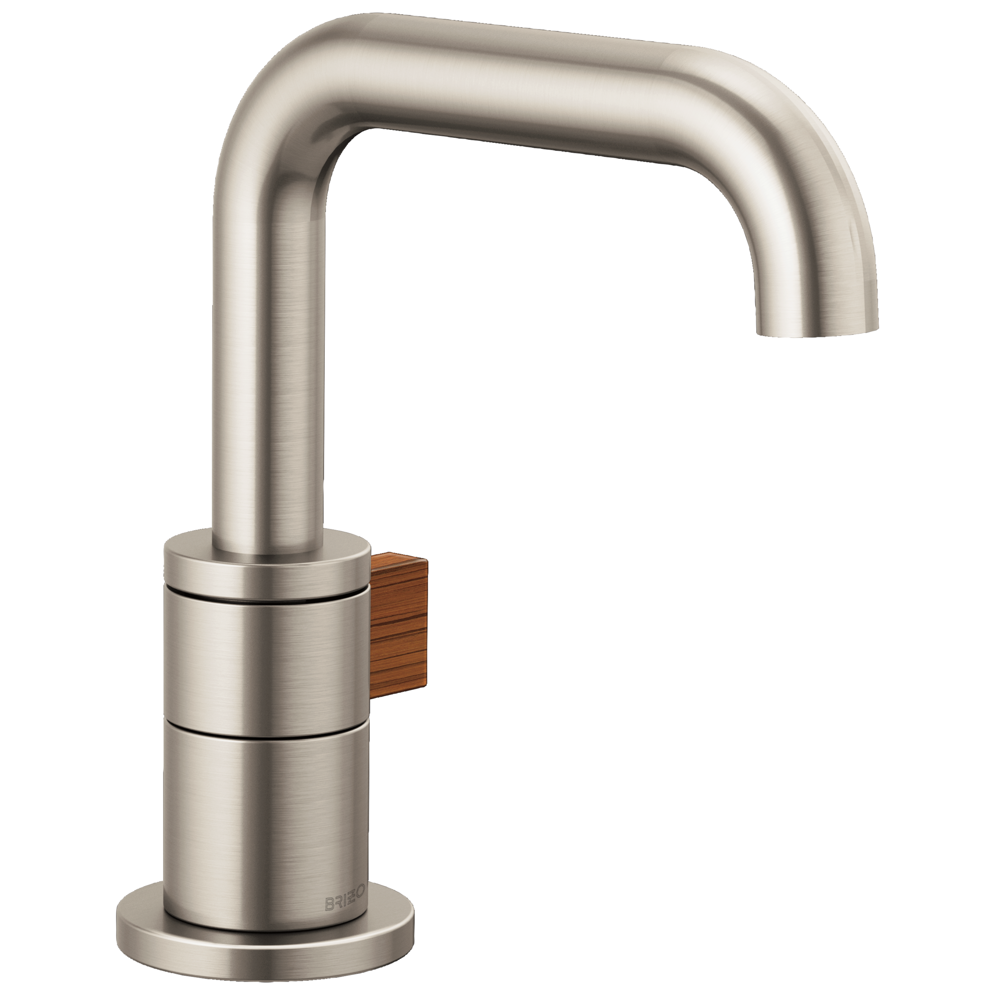 Brizo Litze Monomando para Lavabo — Níquel Luxe / Madera de Teca