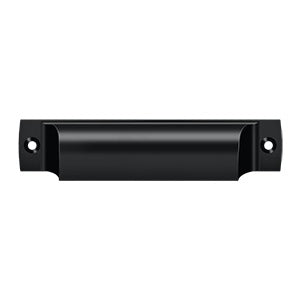Deltana Jaladera Tipo Concha Rectangular 4" — Negro Mate