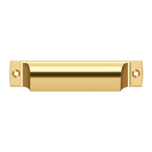 Deltana Jaladera Tipo Concha Rectangular 4" — Latón Pulido PVD