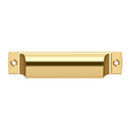Deltana Jaladera Tipo Concha Rectangular 4" — Latón Pulido PVD