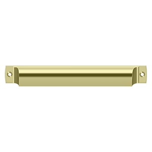 Deltana Jaladera Tipo Concha Rectangular 7" — Latón Pulido sin Recubrimiento