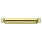 Deltana Jaladera Tipo Concha Rectangular 7" — Latón Pulido sin Recubrimiento