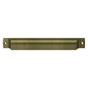 Deltana Jaladera Tipo Concha Rectangular 7" — Latón Antiguo