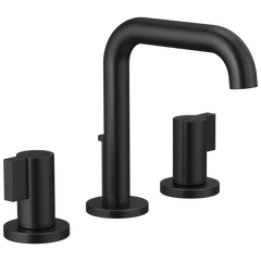Brizo Litze Grifo Widespread para Lavabo — Surtidor Alto — Negro Mate — Palanca