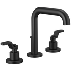 Brizo Litze Grifo Widespread para Lavabo — Surtidor Alto — Negro Mate — Palanca Industrial