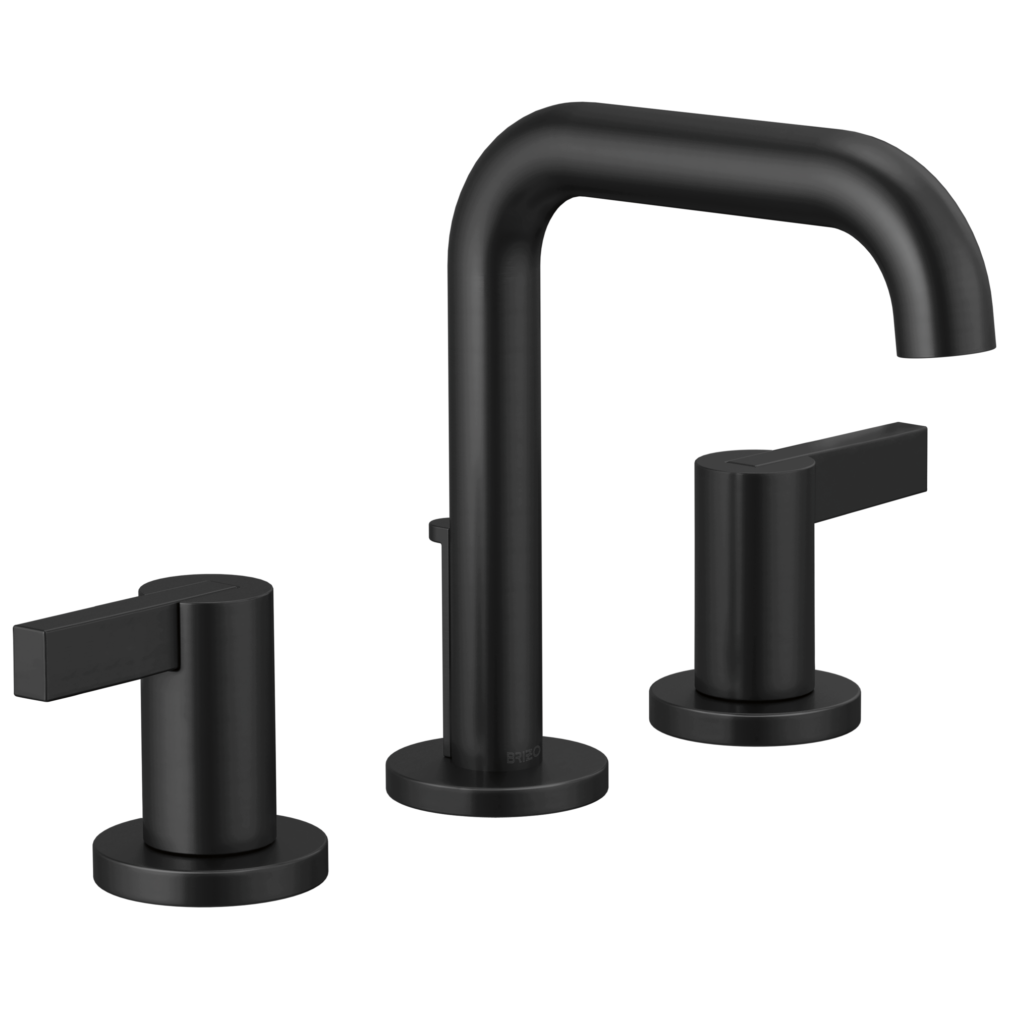 Brizo Litze Grifo Widespread para Lavabo — Surtidor Alto — Negro Mate — Palanca Extendida