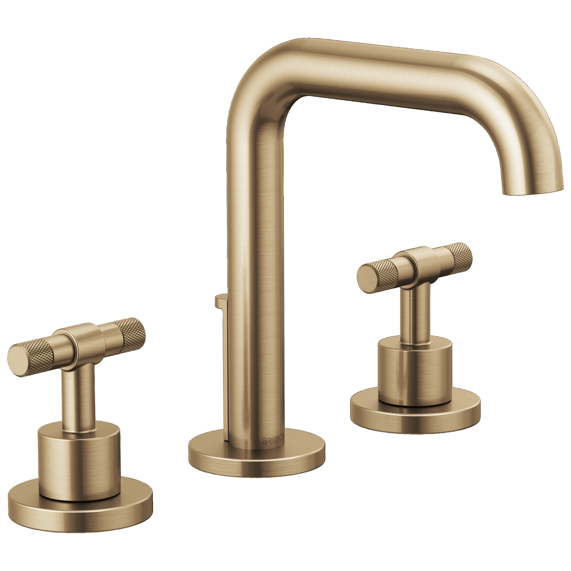 Brizo Litze Grifo Widespread para Lavabo — Surtidor Alto — Oro Luxe — Palanca en T