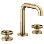 Brizo Litze Grifo Widespread para Lavabo — Surtidor Alto — Oro Luxe — Cruceta